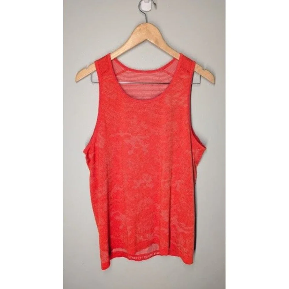 Lululemon Metal Vent Tech Tank Top-Men's M-Performance Camo Red-Orange